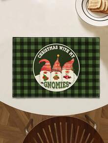 1pc Christmas Pattern Printed Table Runner, 4pcs Christmas Pattern Printed Placemats, Suitable For Holidays, Parties, Birthdays, Dinners, Kitchen & Dining Room Table Decor, All Season Home & Living Decor - Multicolor - View 9