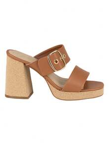 Sandalia Casual Con Tacón Lady Paulina De Mujer Brant Elegante Tacón Ancho Estable Cómoda Moda Verano 2024 Diseño Exclusivo Plataforma Suave Ajuste Perfecto Varios Colores Disponibles Ocasiones Especiales Zapatos De Fiesta - Marrón - Ver 1