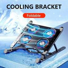 Laptop Cooling Stand With 2/4 Fans Foldable Gaming Laptop Cooling Pad 7 Height Adjustable RGB Laptop Cooler Base For 11-17.3 Inch