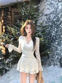 Women Mini Dresses - White - View 2