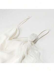 2025 Spring And Autumn Women's Dress Celebrity Pure Desire White Satin Halter Party Dress - 白色 - 查看 6