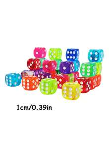 20/36颗透明彩色新款骰子模型小配件，亚克力骰子套装，带彩色点数，透明糖果色多功能骰子，适用于派对和动作游戏 - 多面体形状 - 彩色 - 查看 8