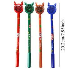 1 pieza Bolígrafo decorativo de alta calidad con brillo, bolígrafo de tinta negra con forma de ciervo y gato de plástico - Para estudiantes, oficina, diario | Diseño colorido | Bolígrafo temático navideño único, útiles de oficina y escolares, gran regalo para estudiantes, varios estilos, escritura suave, caligrafía clara, regalo navideño