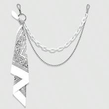 2pcs Hip Hop Accessories Set: Acrylic Multi-Layer Chain + Scarf, Casual Streetwear Hip Hop Style