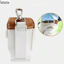 Teettartee 紧凑型高尔夫球袋，PU皮革高尔夫球包，多功能高尔夫腰包，便携式高尔夫球保护器，户外腰挂高尔夫钥匙扣，紧凑型迷你高尔夫球袋，PU皮革高尔夫钥匙扣，迷你高尔夫球袋，腰包，小球袋配件