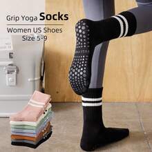 8 Pares Calcetines de Pilates y Yoga para Mujer, Calcetines Antiderrapantes Mujer Ropa Deportiva - 1 - Ver 6