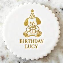 Customize Text With 2 Cookies Cake Decorations DIY Cutters Sugar Cake Templates Wedding Clay Fondant Embosser Name Cake Mold Handmade Cookie/Biscuit Embosser Stamp