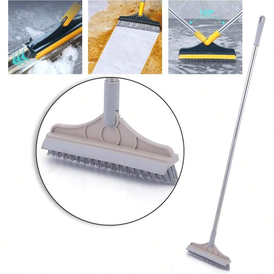 2 In 1 Floor  Scrub  Adjustable VSd Cleaning Wit Long andle Batro Ken Cre Squeegee 120 ree ting Re ead Deck  Deck Ti Scrub es  Cleaning Kaki - Caqui - Ver 1