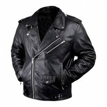 Men Classic Faux Leather Motorcycle Jacket Angel Fire Nomad USA Classic PU Leather Moto Biker Jacket For Men - màu đen - Xem 1