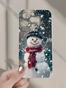 Christmas Snowman With Hat And Scarf Phone Case Suitable Compatible With Iphone 17,17Air, 16, 15, 14, 13, 12, 11, PRO MAX, X, XS, XSMAX,PLUS,MINI,16E/SE4,As Well As, Compatible With  Galaxy S22/23/24/25 Edge /Ultra+