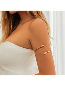 1pc Simple Vintage Water Drop Open Cuff Bangles For Women Goth Geometric Arm Bracelet Aesthetic Jewelry Gift