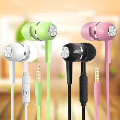 4 Sets Noise-Proof In-Ear Headphones, 4/8 Sets With Microphone, Clear Sound Quality, Powerful Bass, Support High-Definition Audio, Button-Style Call Control, Cable, 3.5mm Jack, Non-Waterproof, Voice Call Noise Cancellation, Suitable For IPad, MP3, Gaming, Live Streaming, Karaoke, Sports, Running, Skipping Rope, Couples Gift And More