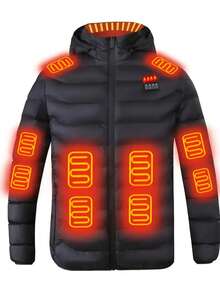 Smart Heated Jacket For Men And Women, Suitable For Outdoor Sports And Fishing, Featuring USB Electric Heating And Adjustable Temperature (Power Source Not Included). - Black - View 6