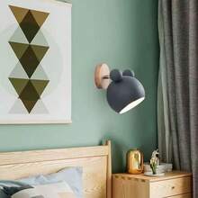 1pc Nordic Macaron Wall Lamp, Bedroom Bedside Lamp, Modern Minimalist Dining Room Hallway Staircase Living Room Lighting, Night Light - Small Macaron Wall Lamp - View 9