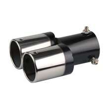 2-Outlet Stainless Steel Exhaust Tip, Universal Car Dual Exhaust Pipe Tail Throat, Muffler Silencer Accessory - Multicolor - View 11