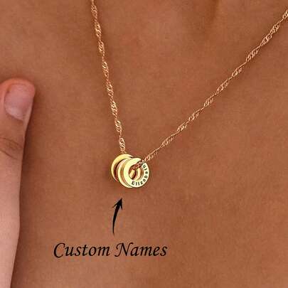 Personalisierte Familien-Perlenkette mit Namen, individuelle Namen-Perlenkette für Mutter, Mehrfach-Kreis-Namenskette, Geschenk für sie, Weihnachtsgeschenk