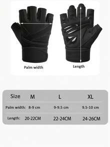 2pcs Weight Lifting Gym Workout Gloves With Wrist Wrap Support For Men & Women, Full Palm Protection, For Weightlifting, Training, Fitness, Hanging, Pull Ups