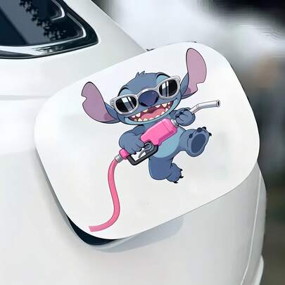 1 pièce Autocollant de voiture, autocollants de décoration de voiture Stitch, autocollant de voiture de dessin animé, décalcomanie, autocollant de couvercle de réservoir de carburant
