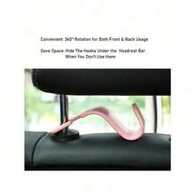 4pcs Car Seat Headrest Hanger, Car Seat Storage Hooks For Purse Handbag Jacket Grocery Bag, Universal Plastic Hanger For Car Backseat Accessories For Women Storage Organizer Travel Essentials Back To School Dormitory Storage Fall Decor - Nhiều màu - Xem 6