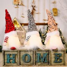 1PCS/3PCS/5PCS Christmas Gnome Handmade Sequins Hat Christmas Decoration Dwarf Christmas Luminous Faceless Doll Ornaments Light Up Elf Fall Gnomes Thanksgiving Table Christmas Gnome Handmade Sequins Hat Christmas Decoration Dwarf Christmas Luminous Faceless Doll Ornaments Light Up Elf Fall Gnomes Thanksgiving Table Decor