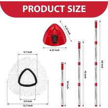 4-Pack High-Performance Spin Mop Replacement Heads – 40% More Absorbent Microfiber Pads For 1-Tank Mop Systems - 2 Heads+1 Handle+1 Base - View 3