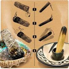 White Sage And Palo Santo Combination, Used For Spreading, Meditation, And Incense, Holiday Gifts, Home Decor, Incense Making Supplies, Cat Incense Holder, Incense Stick Holder, Incense Burner, Incense Sticks, Incense Holder, Spiritual Cleansing, Holiday Decorations, Zen Aesthetic, Bohemian Style, Traditional Remedy, Herbal Blend, Smudging Kit, Palo Santo Stick, Home Decorators, Gift Shoppers