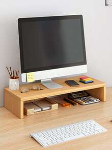 1pc Monitor Stand Riser Wood Monitor Riser Stand Computer Monitor Stand Desktop Oraganizer Shelf For Office Desk Computer