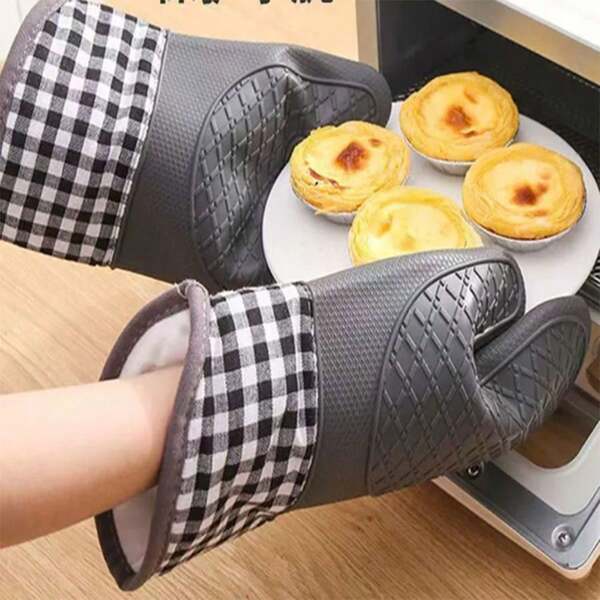 3/2 قطعة [المادة] قفازات مقاومة للحرارة في الميكروويف والفرن - مقاومة للحرارة ومضادة للحروق، حماية عالية درجة الحرارة مُسمكة للخبز والطهي، وقفازات لمناولة الأطباق