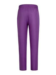 Men's Casual Long-Sleeved Two-Piece Suit, Mid-Length Top And Trousers - Màu tím - Xem 8