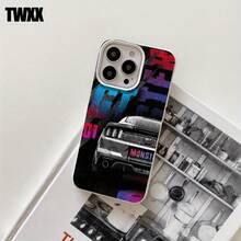 Fundas y carcasas protectoras para phone con diseño de pintura trasera de coche negro y orificios grandes. Compatibles con phone 16 Pro Max, 16, 15 Pro, 14, 14 Plus/14 Pro Max, 13, 13 Pro, 12 Pro, 11/11 Pro. Regalos para cumpleaños y festividades - Negro - Ver 7