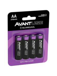 Kit 4 Pilhas Recarregável Comum AA 2700MAH Cod: 408140010 Avant Use