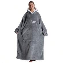 Oversized Blanket Hoodie, Hooded Blanket For Women, Solid Color Ultra Soft Warm Wearable Blanket Sweatshirt Women Men Adult, Gift For Ladies - Multicolor - View 15