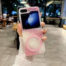 1 pieza Funda plegable magnética para teléfono de mujer, diseño degradado lindo compatible con Galaxy Z Flip7, ligera, delgada, resistente a golpes y caídas, cubierta protectora para smartphone adecuada para Samsung Galaxy Z Flip6, Z Flip5, Moto Razr 60/Razr 60 Ultra/Razr 50/Razr 50 Ultra, excelente para regalos de cumpleaños, graduación y vuelta al colegio - Multicolor - Ver 25