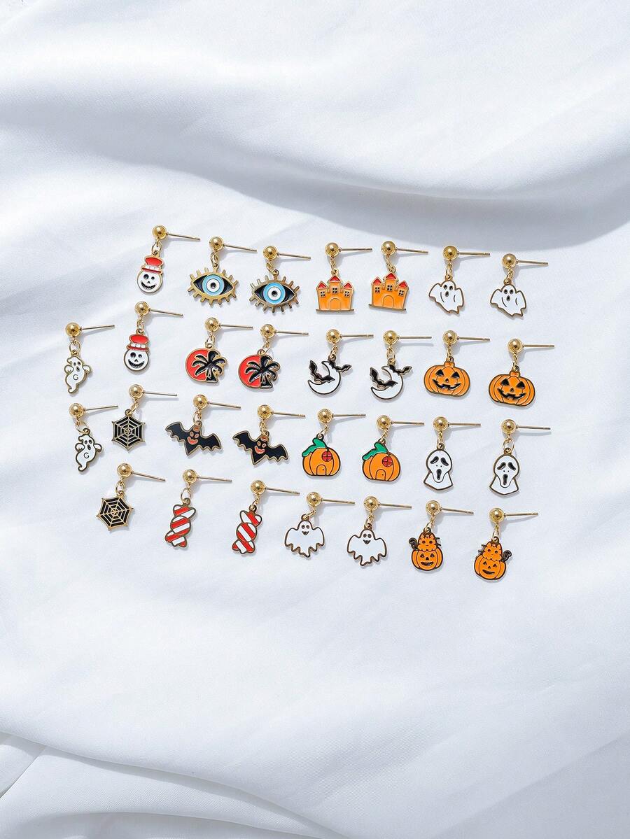 Ghost Earrings Pumpkin Dangle Earrings Halloween Jewelry For Women Spooky Halloween Costumes Accessories