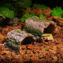 逼真树脂海龟晒太阳平台 - 人造岩石庇护所和爬行动物、青蛙和海龟栖息地 | 易于安装的水族箱装饰，具有天然岩石纹理和绿色苔藓覆盖，海龟栖息地装饰