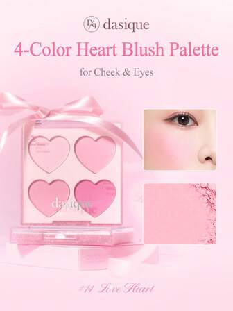  Dasique 四色哑光腮红盘，高显色度，不褪色，持久亮泽，轻盈自然腮红，面部彩妆，腮红，纯素配方，时尚女士品牌彩妆，圣诞节礼物，节日必备女士礼物