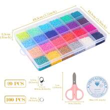 Naler 24000 Cuentas de Colores 2mm Mini Cuenta Abalorios Cristal para hacer Pulseras Collares Bisutería Bricolaje (24 Colores) - 24 Colores - Ver 3