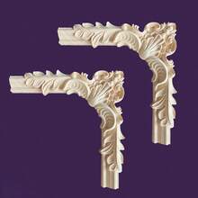 2 pezzi/4 pezzi Angoli in legno intagliato non finito, cornici in legno con intricati motivi in stile europeo in rilievo, adatte per armadi, porte, mobili, pareti, ingressi, scale, decorazione fai-da-te