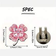 Marcador de bola de golf con trébol de cuatro hojas brillante - Clip magnético para gorra y marcador de bola, accesorio de golf fácil de usar para marcar la posición de la bola, regalo perfecto para golfistas - Trébol de diamantes - Ver 3