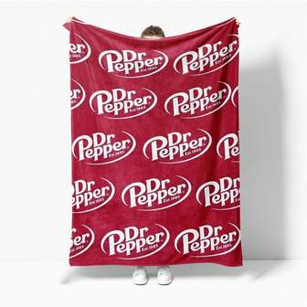 Dr. Pepper Soft Flannel Throw Blanket - Cozy And Warm For Sofa, Bed, Office And Travel - Perfect Christmas, Mother's Day And Holiday Party Gift