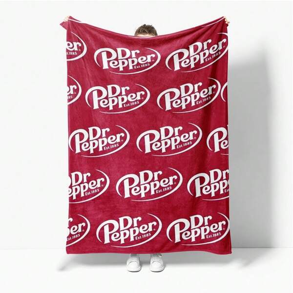 Dr. Pepper Soft Flannel Throw Blanket - Cozy And Warm For Sofa, Bed, Office And Travel - Perfect Christmas, Mother's Day And Holiday Party Gift