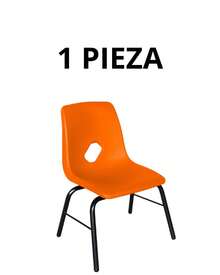 Silla infantil apilable, con asiento y respaldo en una sola pieza tipo concha de polipropileno - Naranja - Ver 3