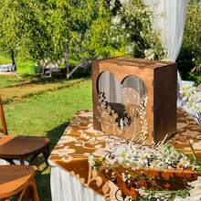 1set Wedding Card Box For Party, Wooden Wedding Card Boxes For Reception, Rustic Wedding Box For Cards And Money, Envelope Money Box Gift Card Box For Wedding Decor Graduation Shower Birthday