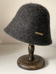 1 chiếc Mũ xô len nỉ trơn màu thường ngày dành cho nữ, Mũ xô đan đa năng, Thích hợp để đội hàng ngày, Quà tặng ấm áp mùa đông - Nhiều màu - Xem 2