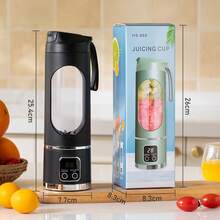 1 款小型便携式搅拌机和榨汁机 - 可通过 USB 充电，个人无线搅拌机，带不锈钢刀片，3.7V25W 或 7.4V50W 大功率榨汁杯，非常适合制作奶昔和奶昔，非常适合户外使用，理想的圣诞礼物，有 3 种颜色可供选择