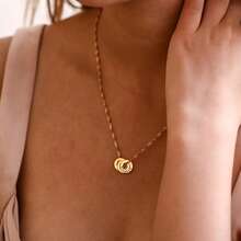 个性化家庭串珠项链，可定制名字，送给妈妈的专属名字串珠项链，多圈名字项链，送给她的礼物，圣诞礼物 - 彩色 - 查看 7