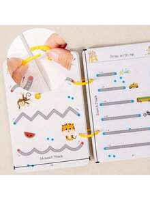 Sách bài tập 32 trang có thể tái sử dụng, bao gồm các bài tập viết số và chữ cái, rèn luyện kiểm soát bút và rèn luyện kiểm soát giáo dục vẽ, và phát triển kỹ năng viết, quà tặng Giáng sinh, quà Giáng sinh - Nhiều màu - Xem 5