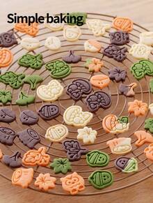 秋季烘焙模具 - 可爱的秋季饼干模具，包含橡树、栗树、枫树和银杏叶图案 - 适用于感恩节、万圣节和圣诞节的饼干模具 - 易于清洁的饼干装饰工具，适合家庭烘焙师和专业糕点师 - 非常适合制作饼干、糕点和糖果 - 秋季厨房装饰、季节性烘焙工具、节日设计、厨房用具、甜点模具、节日装饰品 - 白色 - 查看 10