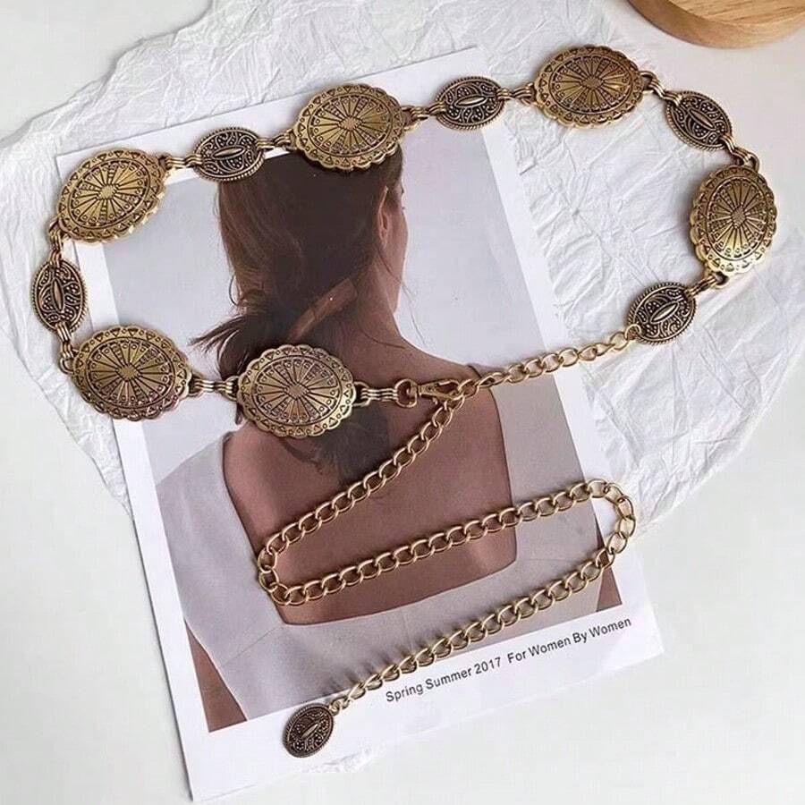 Chain Belts Retro Design Accessories Versatile Dress New Summer Antique High-End Belt - 金色 - 查看 1