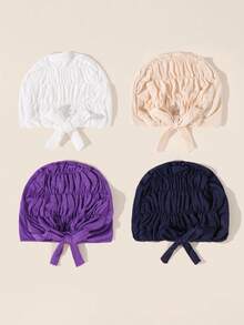 3/4/5件套婴儿新生儿帽子套装，打结针织帽，柔软舒适，适合0-6个月的婴儿男女宝宝。 - 彩色 - 查看 17